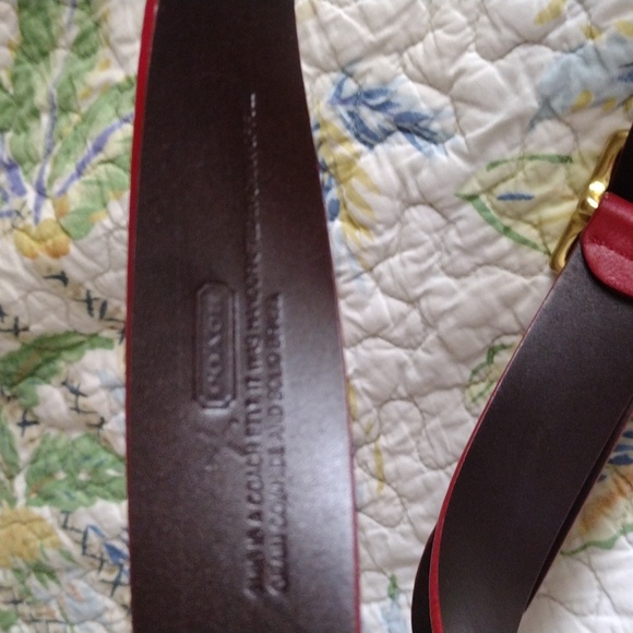 Coach Red Leather Belt Size M - Picture 3 of 4